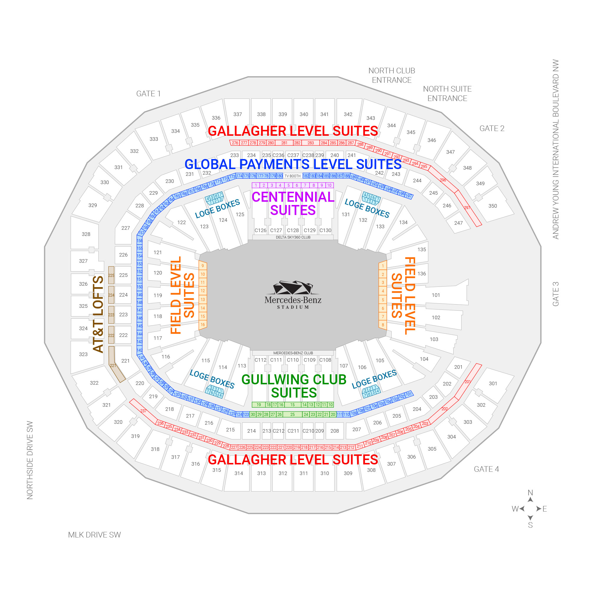 Mercedes-Benz Stadium Suite Map and Seating Chart